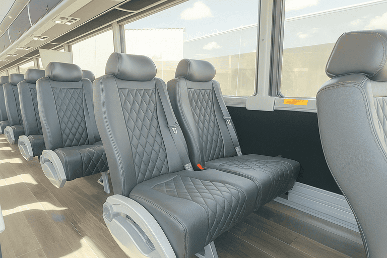 interior of South Fulton Coach Bus Service charter bus