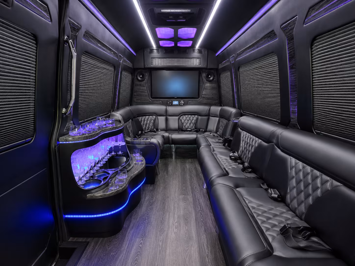 south fulton 40 passenger party bus interior